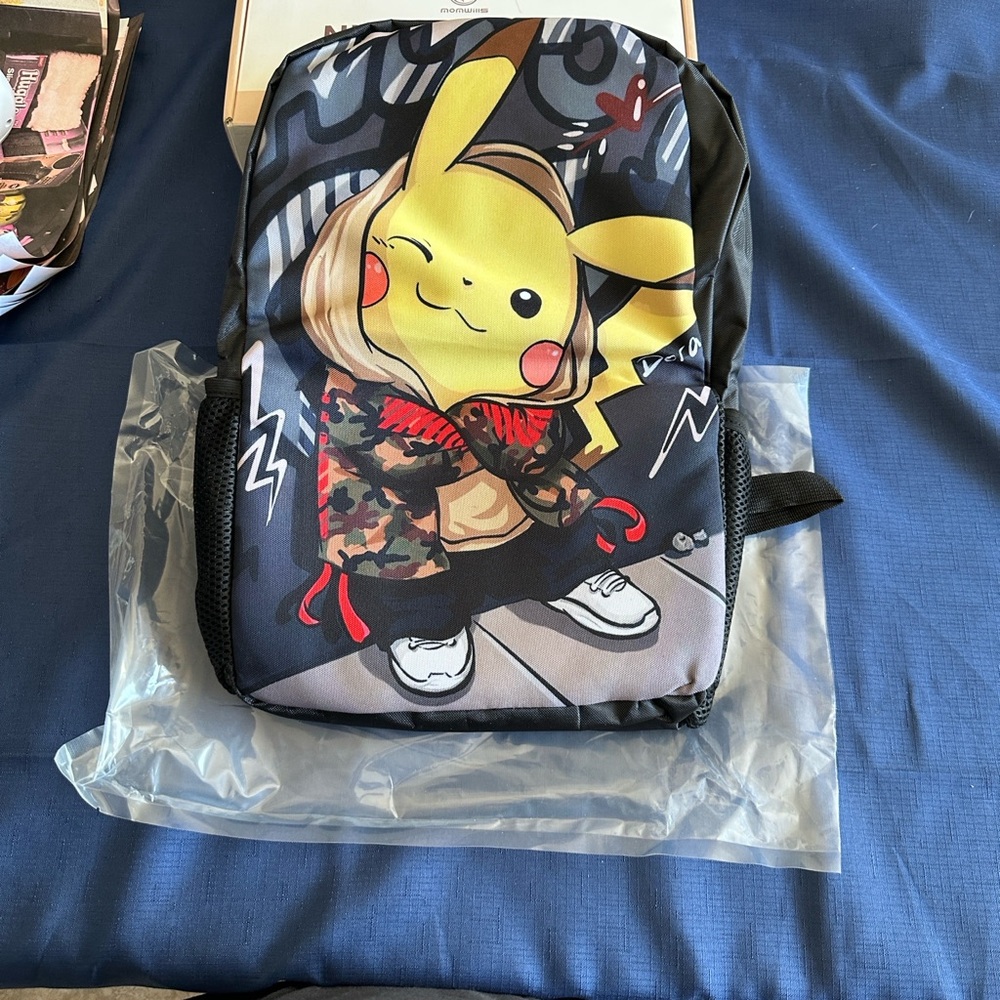 Pokemon Pikachu Kids Backpack - Black, Yellow, Red, Brown